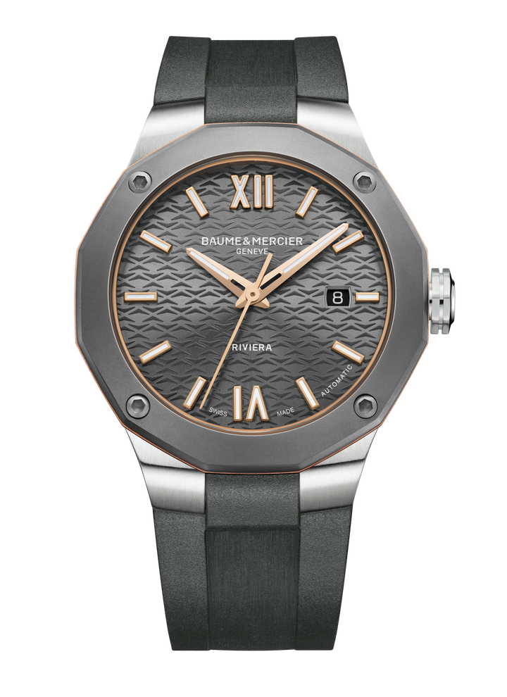 Baume & Mercier Riviera Automatik 42mm M0A10660 - Zifferblatt Grau, Armband Kautschuk