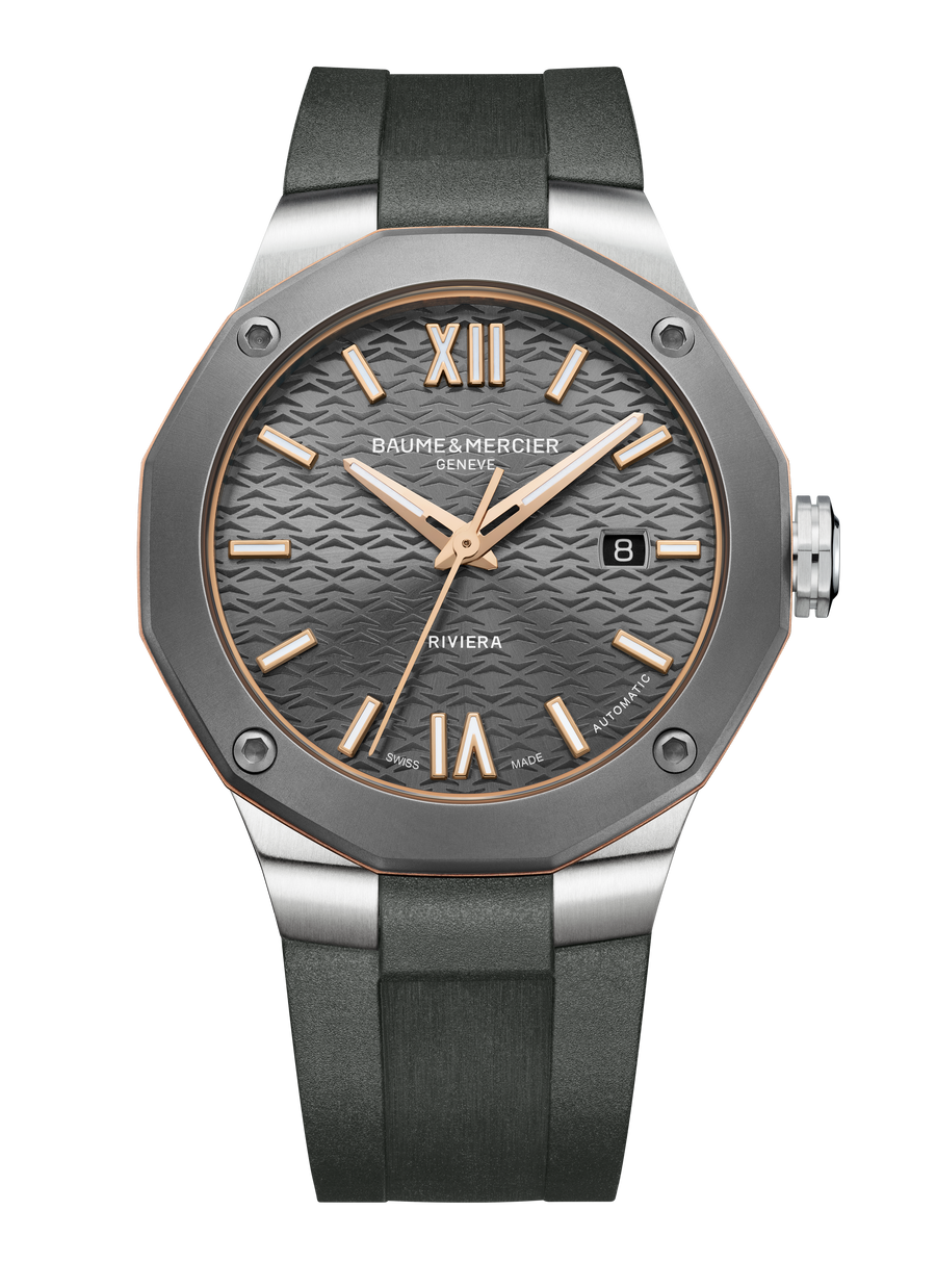 Baume & Mercier Riviera Automatik 42mm M0A10660 - Zifferblatt Grau, Armband Kautschuk