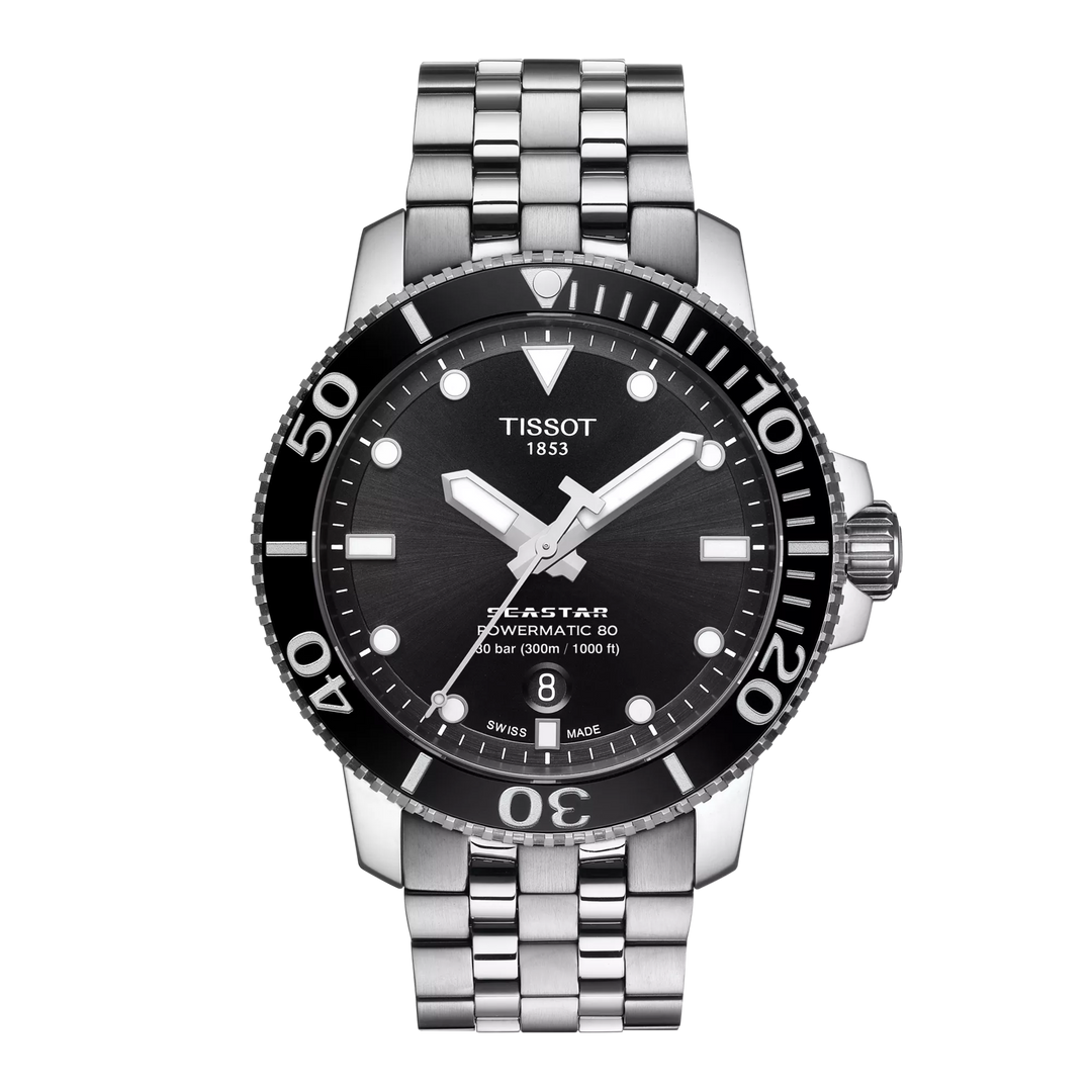 Tissot Seastar 1000 43mm T120.407.11.051.00 - Zifferblatt Schwarz, Armband Stahl