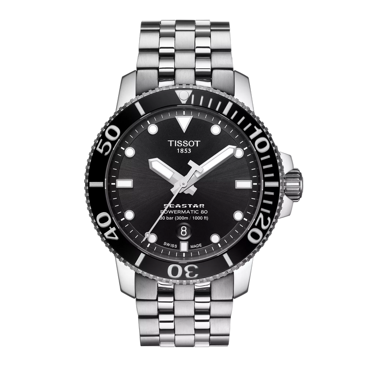 Tissot Seastar 1000 43mm T120.407.11.051.00 - Zifferblatt Schwarz, Armband Stahl