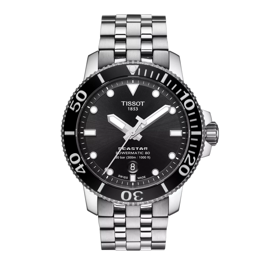 Tissot Seastar 1000 43mm T120.407.11.051.00 - Zifferblatt Schwarz, Armband Stahl