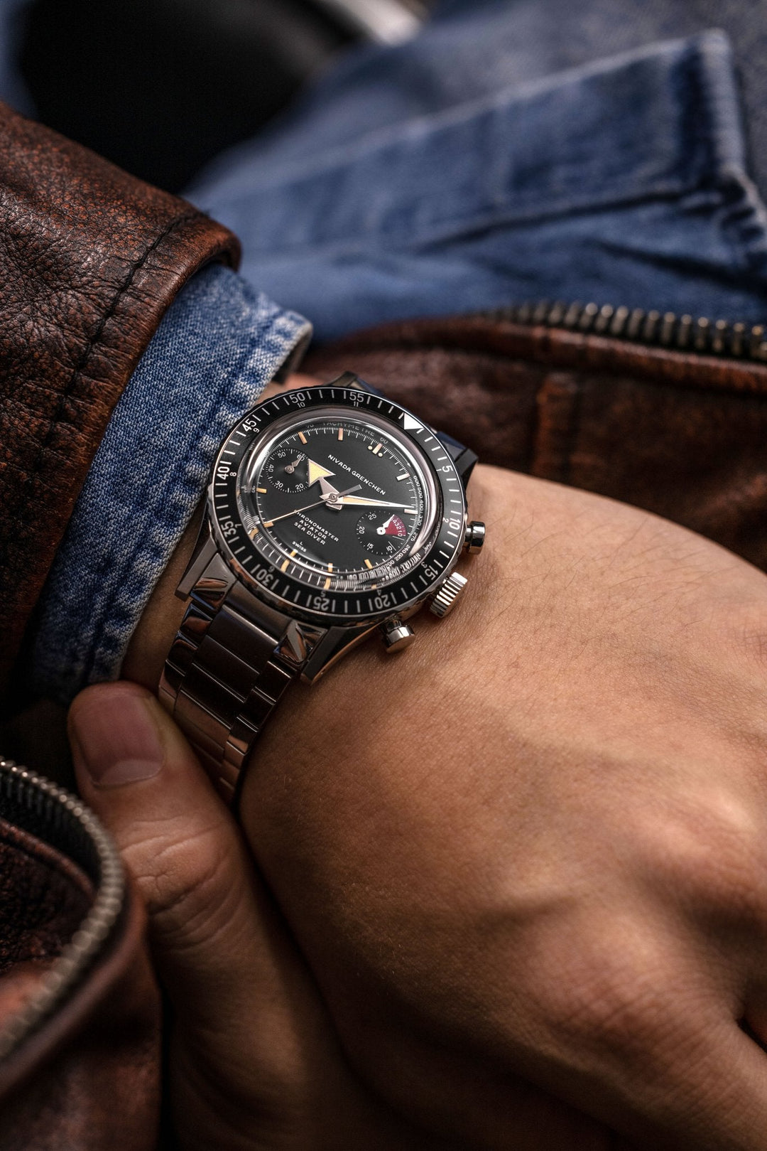 Nivada Grenchen Chronomaster Broad Arrow N Inter.Bezel Manual 86014M – Ansicht 5