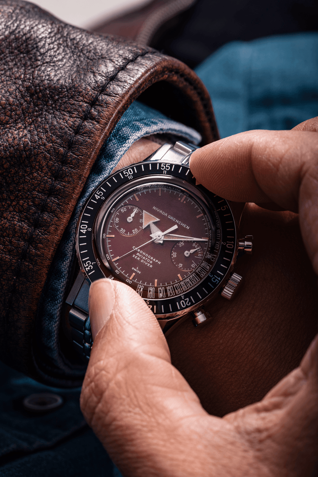 Nivada Grenchen Chronomaster Broad Arrow Tropical Inter.Bezel Manual 85007M – Ansicht 4