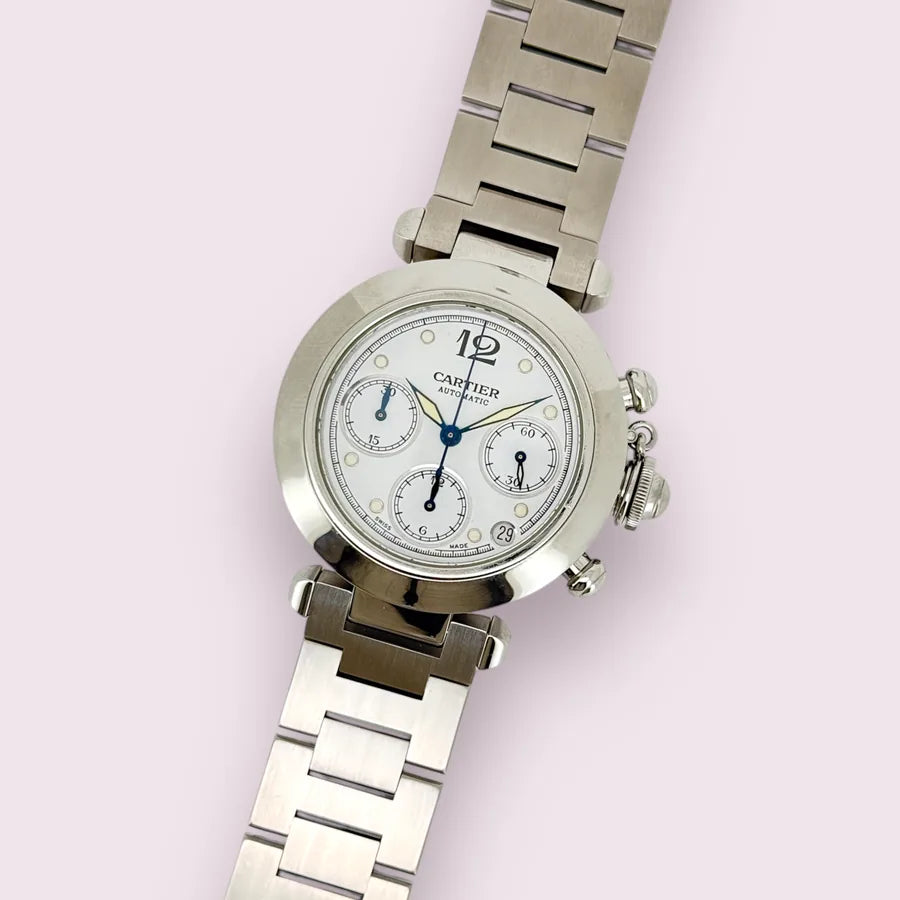Cartier Pasha Chronograph in Edelstahl – Cartier Service bei Juwelier Lun in München
