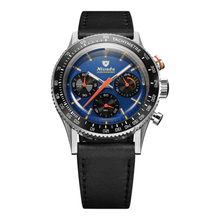 Nivada Grenchen Chronoking Mecaquartz Racing Blue 87050Q – Herrenuhr 38 mm, Zifferblatt Blau