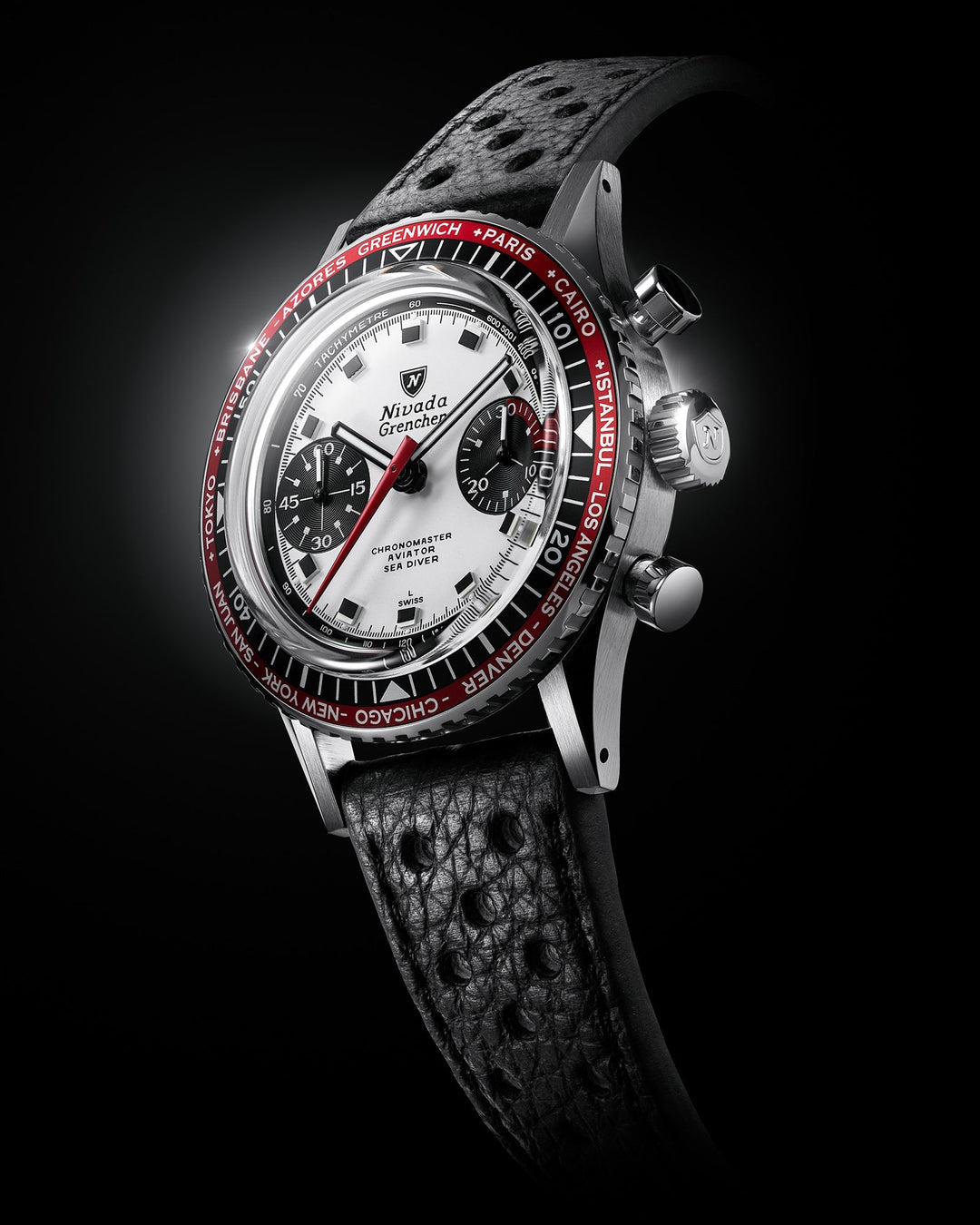 Nivada Grenchen Chronomaster Panda 38mm 86054M – Ansicht 5