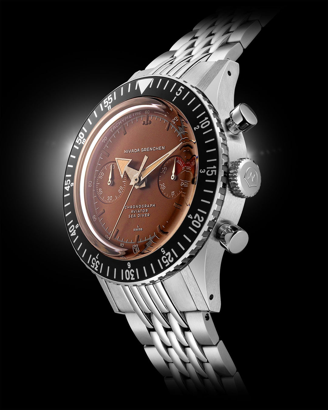 Nivada Grenchen Chronomaster Tropical 41mm Automatic 85141M – Ansicht 2