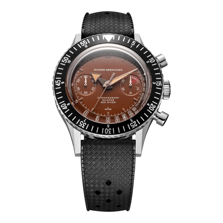 Nivada Grenchen Chronomaster Tropical 41mm Automatic 85141M – Herrenuhr 41 mm, Zifferblatt Braun