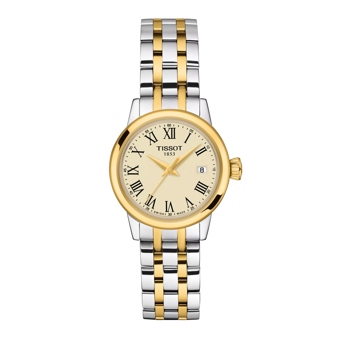 Tissot Classic Dream 28mm T129.210.22.263.00 - Zifferblatt Elfenbein, Armband Stahl mit PVD-Beschichtung