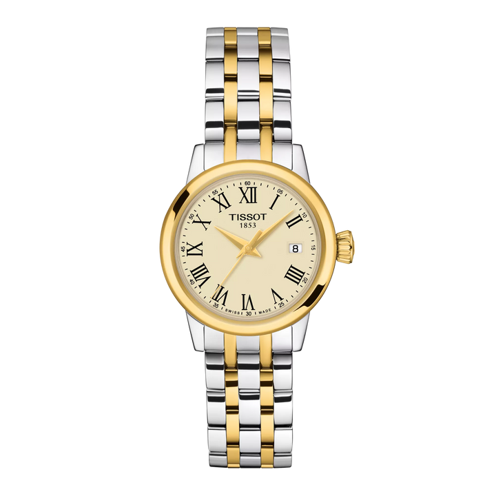 Tissot Classic Dream 28mm T129.210.22.263.00 - Zifferblatt Elfenbein, Armband Stahl mit PVD-Beschichtung