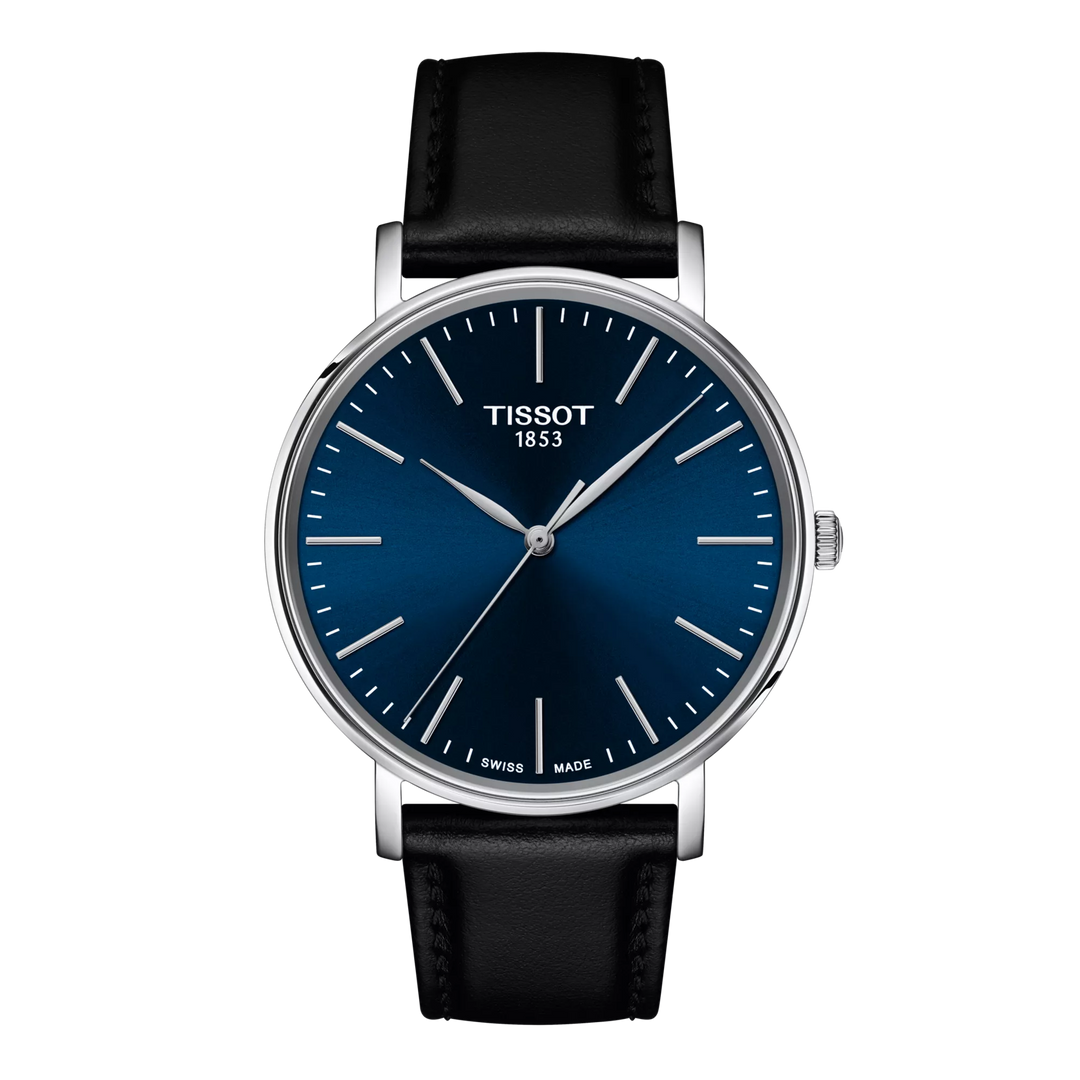 Tissot Everytime 40mm T143.410.16.041.00 - Zifferblatt Blau, Armband Leder