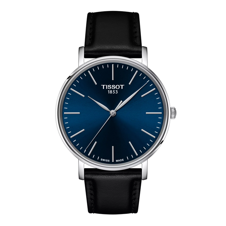 Tissot Everytime 40mm T143.410.16.041.00 - Zifferblatt Blau, Armband Leder