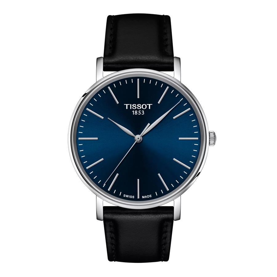 Tissot Everytime 40mm T143.410.16.041.00 - Zifferblatt Blau, Armband Leder