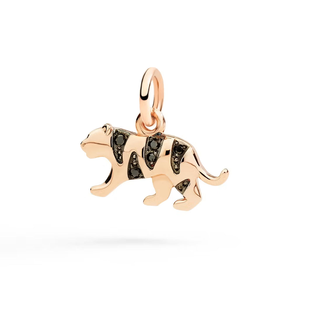 Anhänger Tiger aus Rosegold mit Diamanten