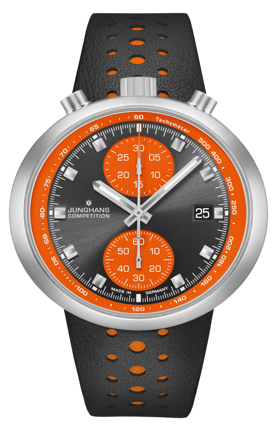 Junghans 1972 Competition 45,5 x 41mm 27/4203.00 - Zifferblatt Anthrazit, Armband Leder
