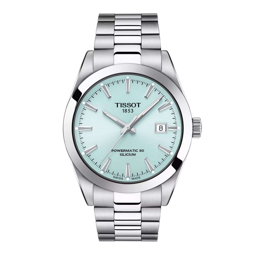 Tissot Gentleman Silizium 40mm T127.407.11.351.00 - Zifferblatt Eisblau, Armband Stahl