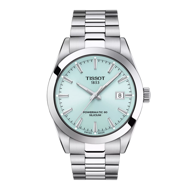 Tissot Gentleman Silizium 40mm T127.407.11.351.00 - Zifferblatt Eisblau, Armband Stahl
