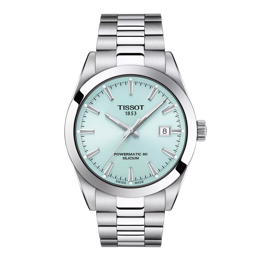 Tissot Gentleman Silizium 40mm T127.407.11.351.00 - Zifferblatt Eisblau, Armband Stahl
