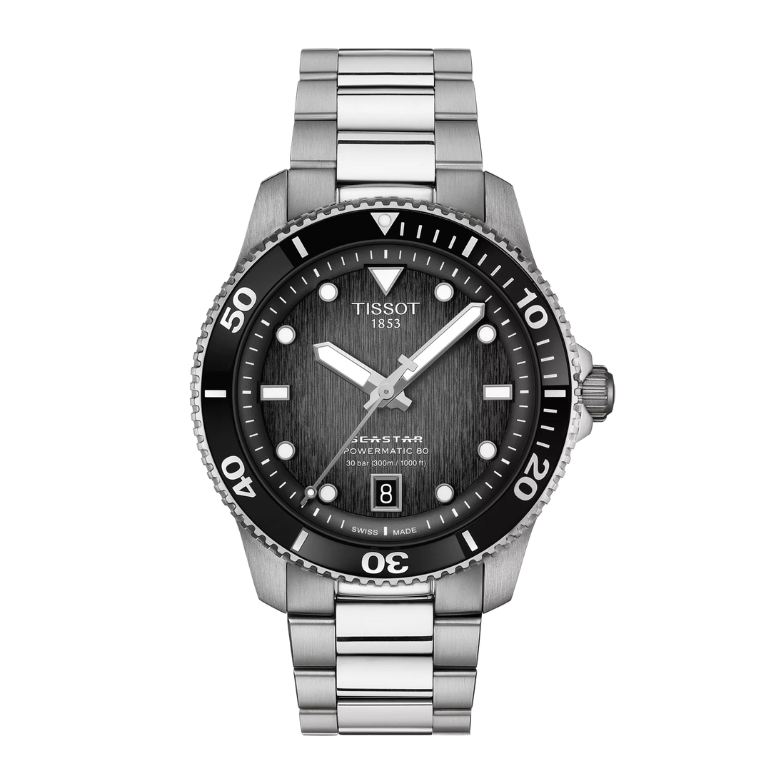 Tissot Seastar 1000 40mm T120.807.11.051.00 - Zifferblatt Schwarz, Armband Stahl