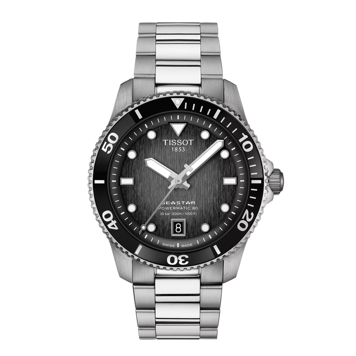 Tissot Seastar 1000 40mm T120.807.11.051.00 - Zifferblatt Schwarz, Armband Stahl