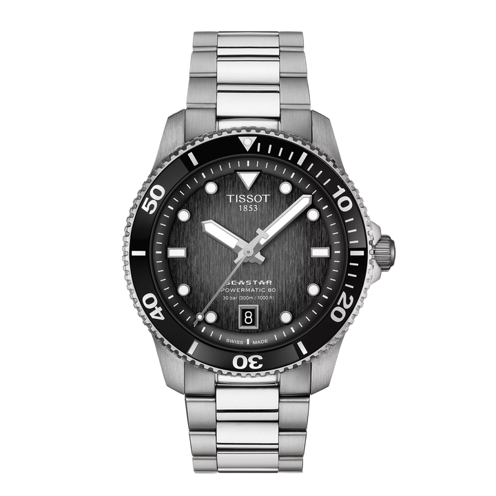 Tissot Seastar 1000 40mm T120.807.11.051.00 - Zifferblatt Schwarz, Armband Stahl
