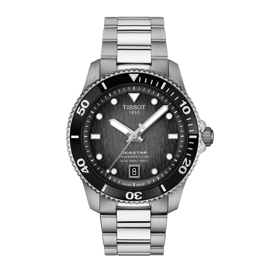 Tissot Seastar 1000 40mm T120.807.11.051.00 - Zifferblatt Schwarz, Armband Stahl