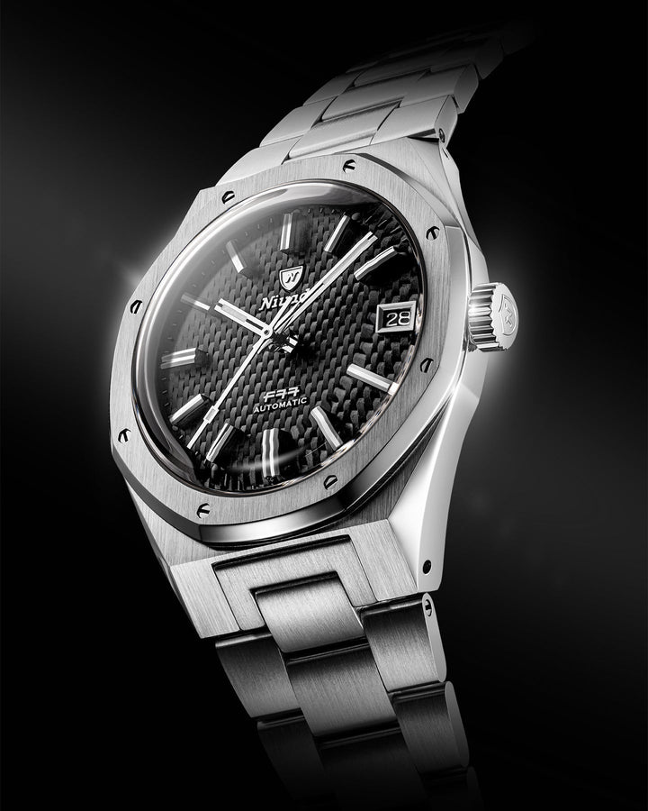 Nivada Grenchen F77 SST Black MK2 38mm Beige Lume 69010A – Ansicht 2