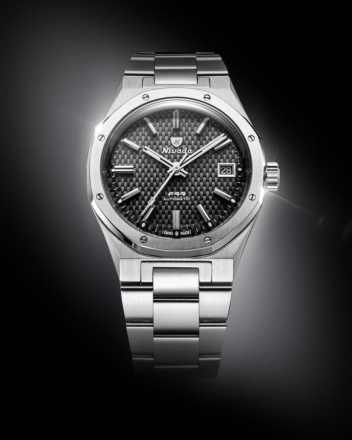 Nivada Grenchen F77 SST Black MK2 38mm White Lume 69011A – Ansicht 3