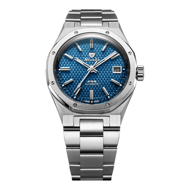 Nivada Grenchen F77 SST Blue MK2 38mm 69013A – Herrenuhr 38 mm, Zifferblatt Blau