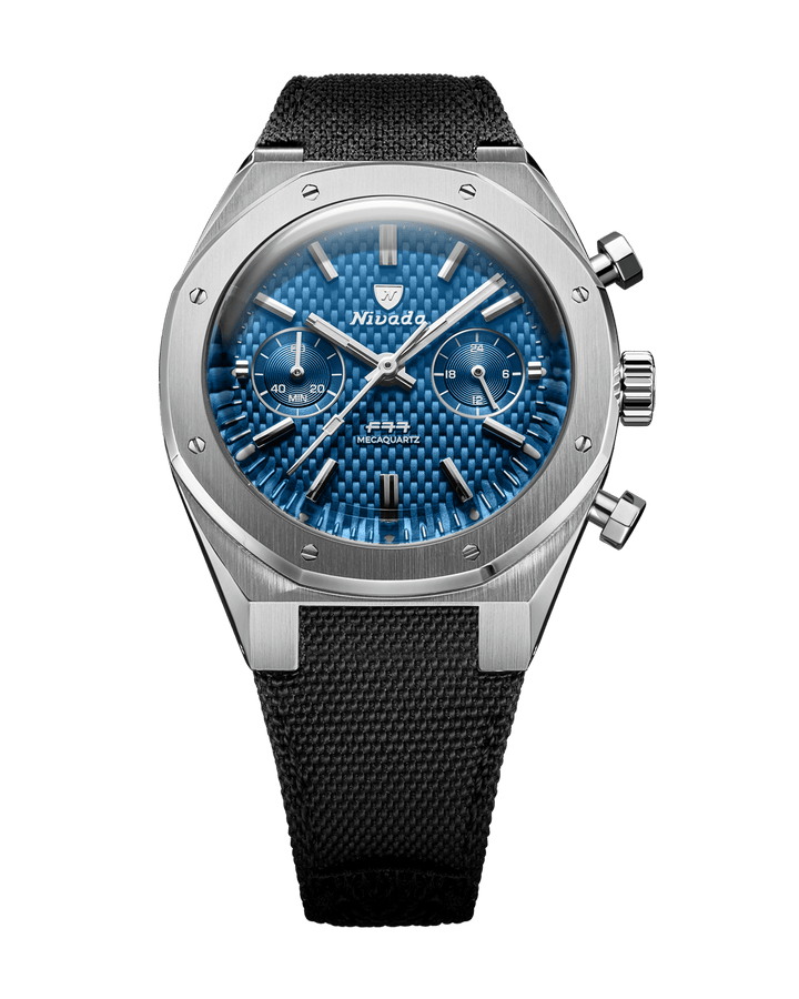 Nivada Grenchen F77 Chrono Mecaquartz Blue 38mm 68000Q – Ansicht 6