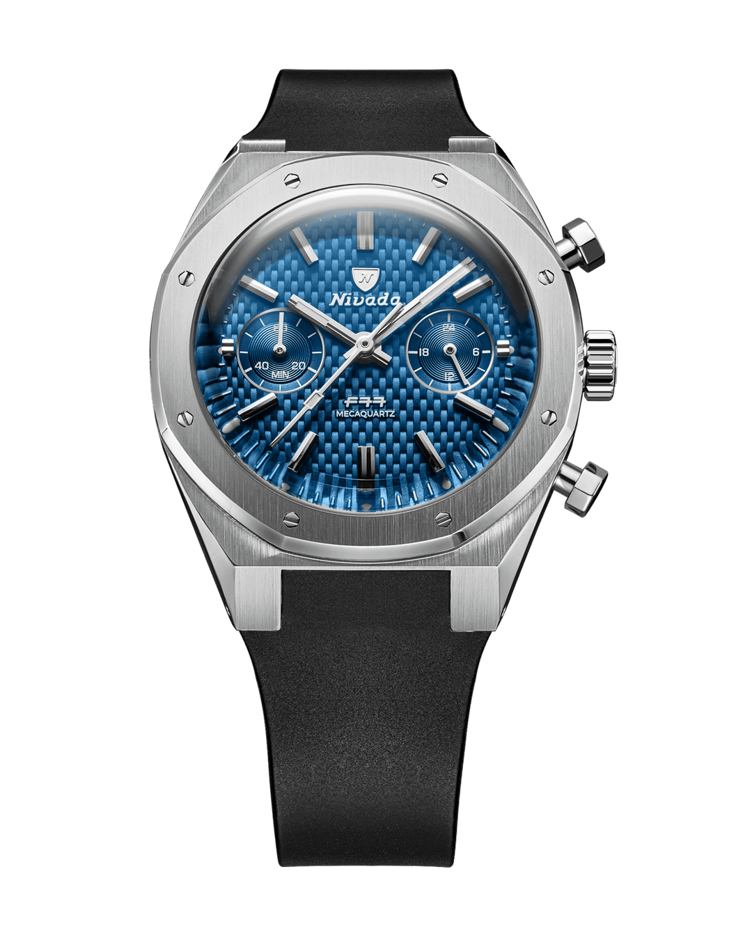 Nivada Grenchen F77 Chrono Mecaquartz Blue 38mm 68000Q – Ansicht 7