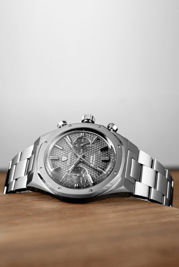 Nivada Grenchen F77 Chrono Mecaquartz Grey 38mm 68001Q – Ansicht 5