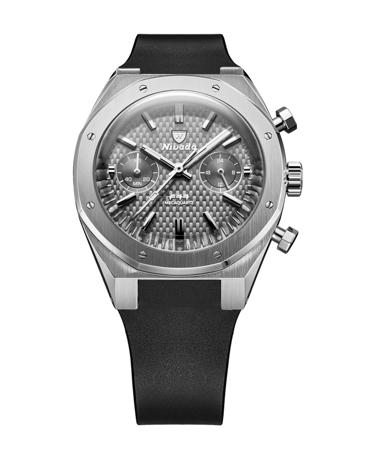 Nivada Grenchen F77 Chrono Mecaquartz Grey 38mm 68001Q – Ansicht 7