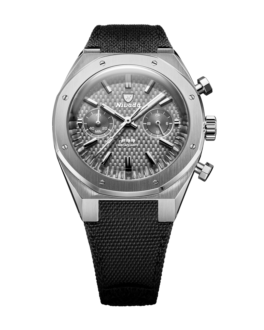 Nivada Grenchen F77 Chrono Mecaquartz Grey 38mm 68001Q – Ansicht 6