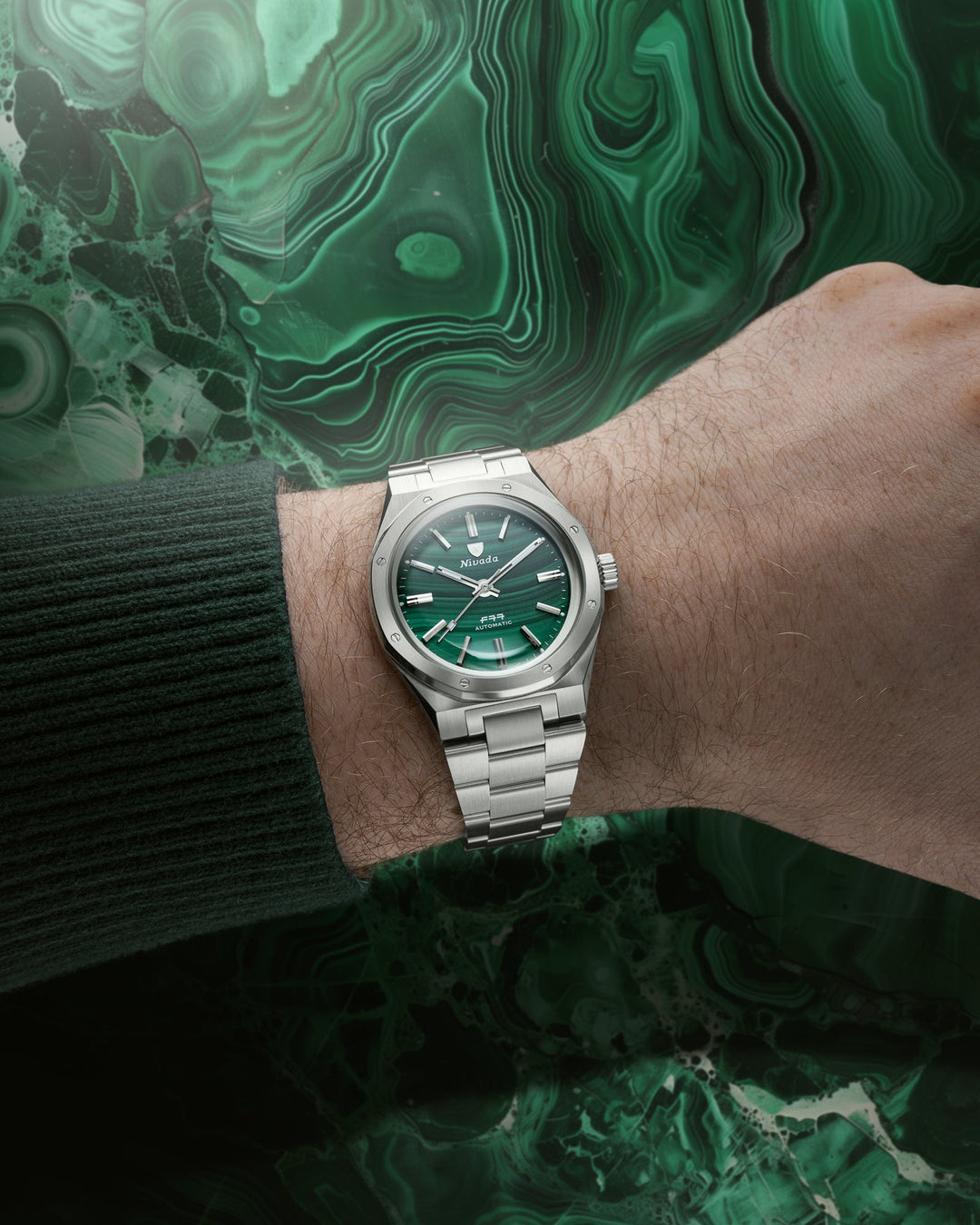 Nivada Grenchen F77 SST Malachite MK1 37mm 68036A – Ansicht 4