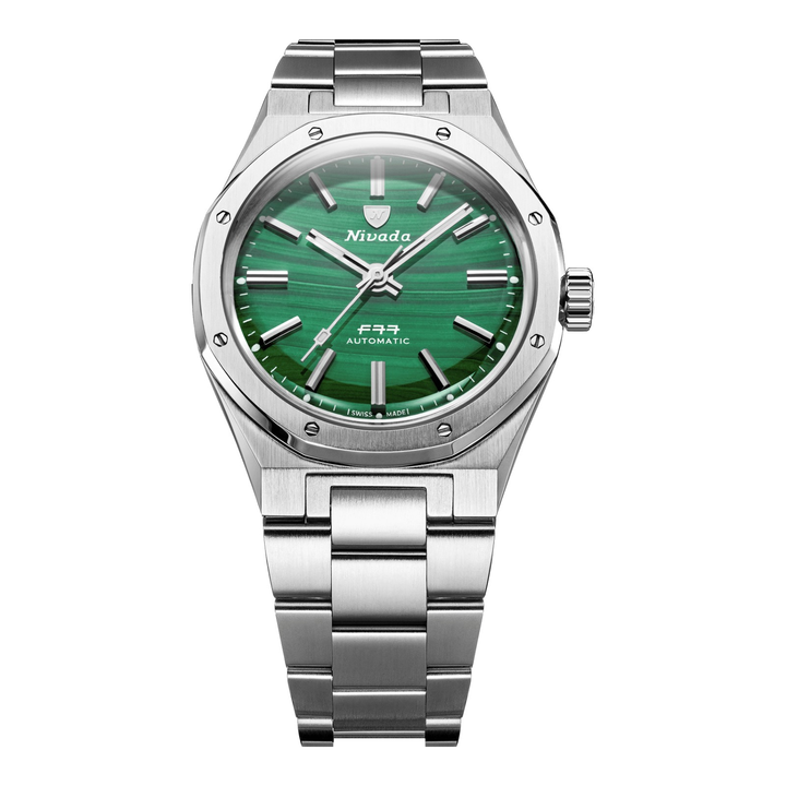 Nivada Grenchen F77 SST Malachite MK1 37mm 68036A – Herrenuhr 37 mm, Zifferblatt Grün