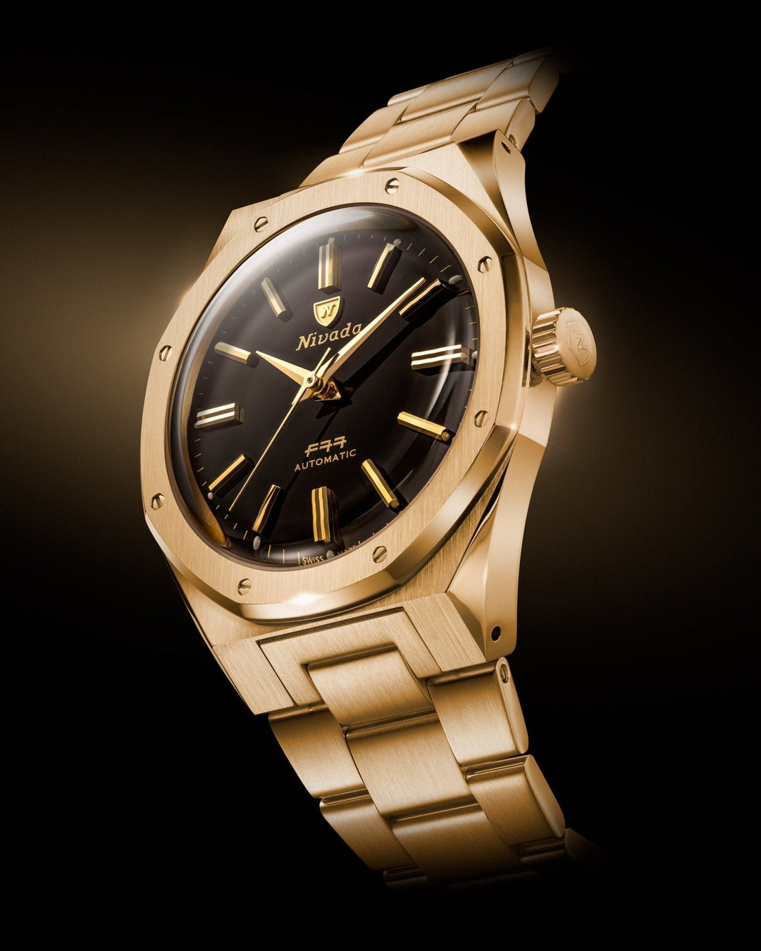 Nivada Grenchen F77 Gold MK2 38mm 68028A – Ansicht 2
