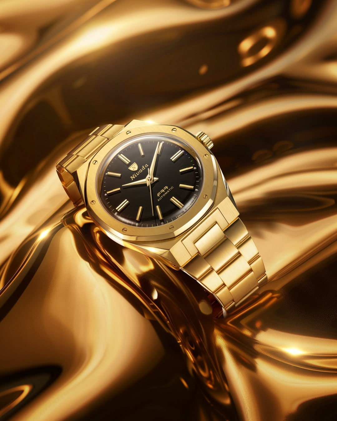 Nivada Grenchen F77 Gold MK2 38mm 68028A – Ansicht 3