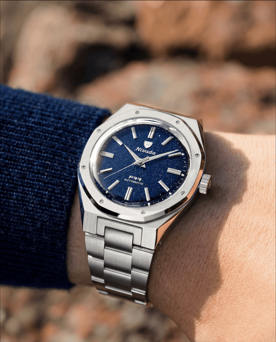 Nivada Grenchen F77 SST Dark Blue Aventurine MK2 38mm 68047A – Ansicht 5