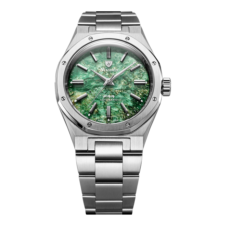 Nivada Grenchen F77 SST Green Aventurine MK2 38mm 68053A – Herrenuhr 38 mm, Zifferblatt Grün