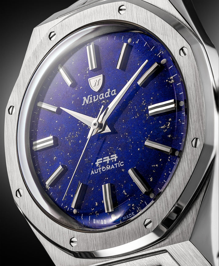 Nivada Grenchen F77 SST Lapis Lazuli MK2 38mm 68048A – Ansicht 3