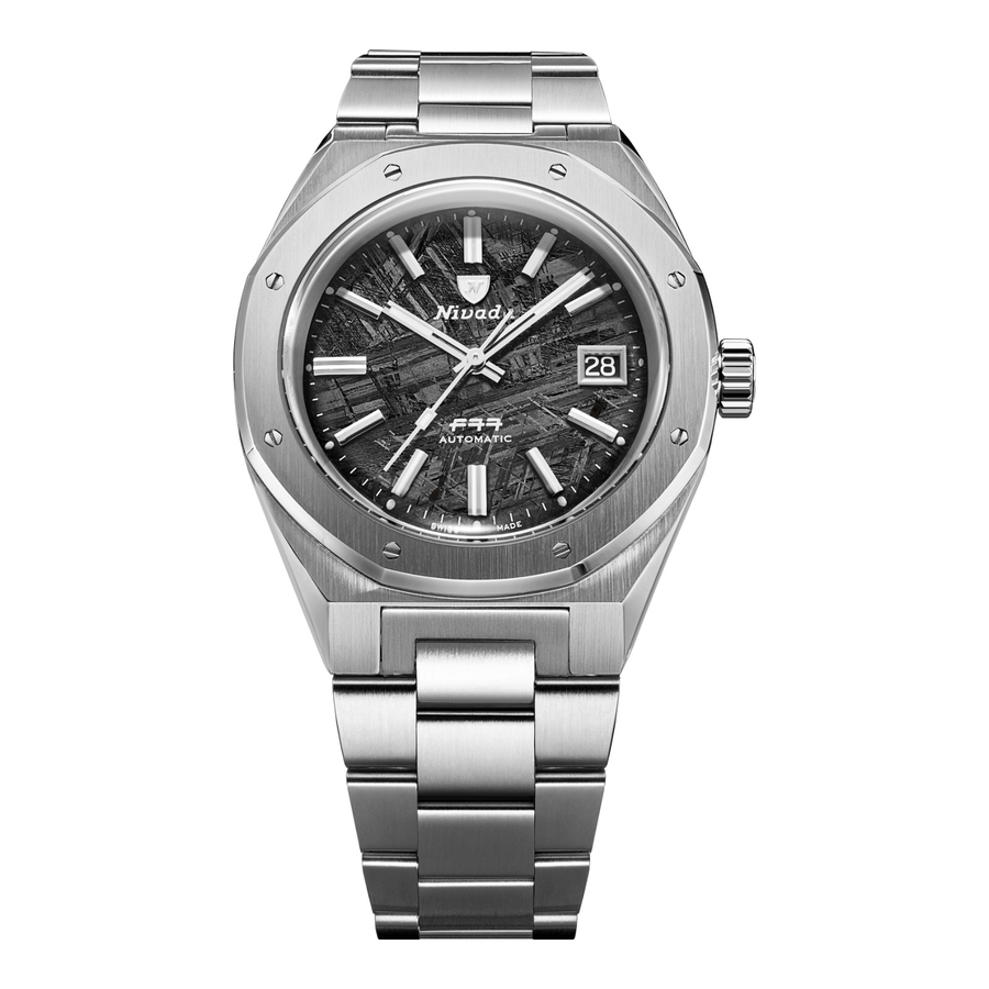 Nivada Grenchen F77 SST Meteorite MK2 41mm 69041A77C – Herrenuhr 41 mm, Zifferblatt Grau
