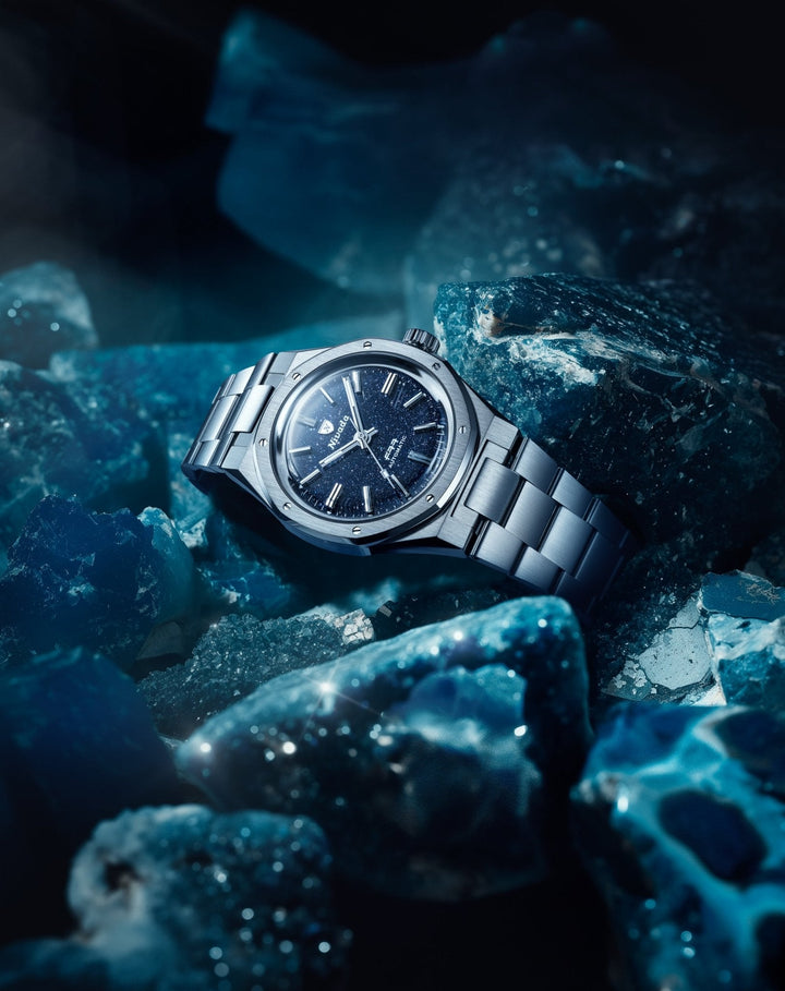 Nivada Grenchen F77 Titanium Dark Blue Aventurine MK1 37mm 68018A – Ansicht 3