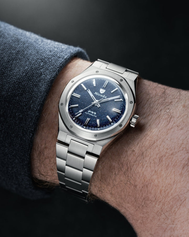 Nivada Grenchen F77 Titanium Dark Blue Aventurine MK1 37mm 68018A – Ansicht 4