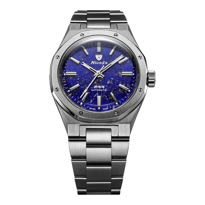 Nivada Grenchen F77 Titanium Lapis Lazuli MK1 37mm 68017A – Herrenuhr 37 mm, Zifferblatt Blau