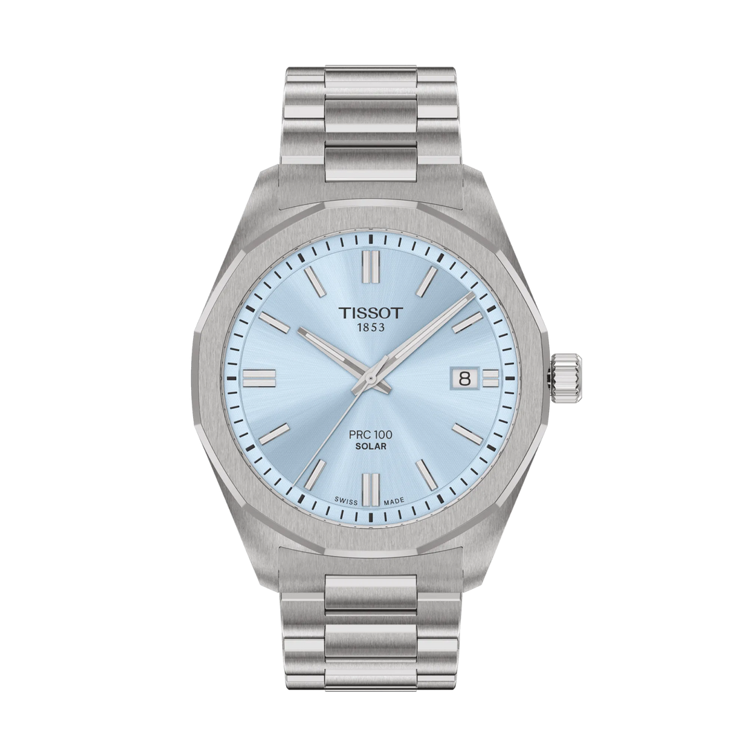 Tissot PRC 100 Solar 39mm T151.422.11.351.00 - Zifferblatt Eisblau, Armband Stahl