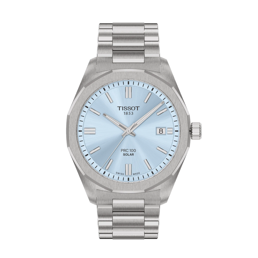 Tissot PRC 100 Solar 39mm T151.422.11.351.00 - Zifferblatt Eisblau, Armband Stahl