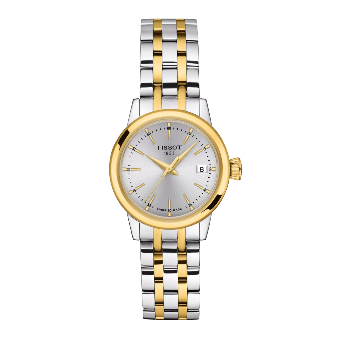 Tissot Classic Dream 28mm T129.210.22.031.00 - Zifferblatt Silber, Armband Stahl mit PVD-Beschichtung