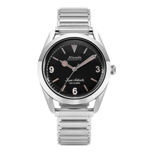 Nivada Grenchen Super Antarctic 3.6.9 Vintage 32032A – Herrenuhr Edelstahl 38 mm mit schwarzem Zifferblatt und Edelstahlarmband