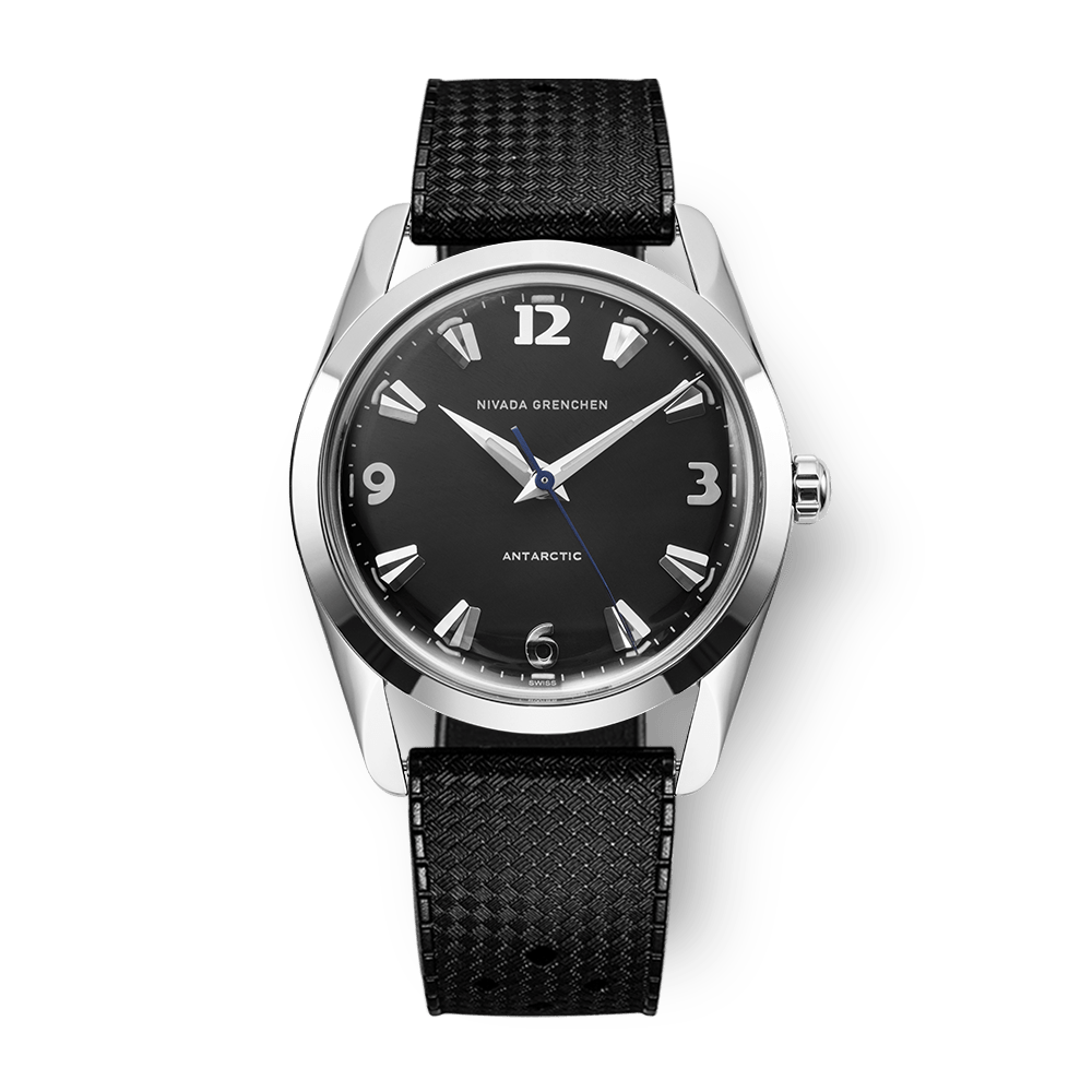 Nivada Grenchen Antarctic Black 35mm 35002M01 - Kautschukarmband Tropic